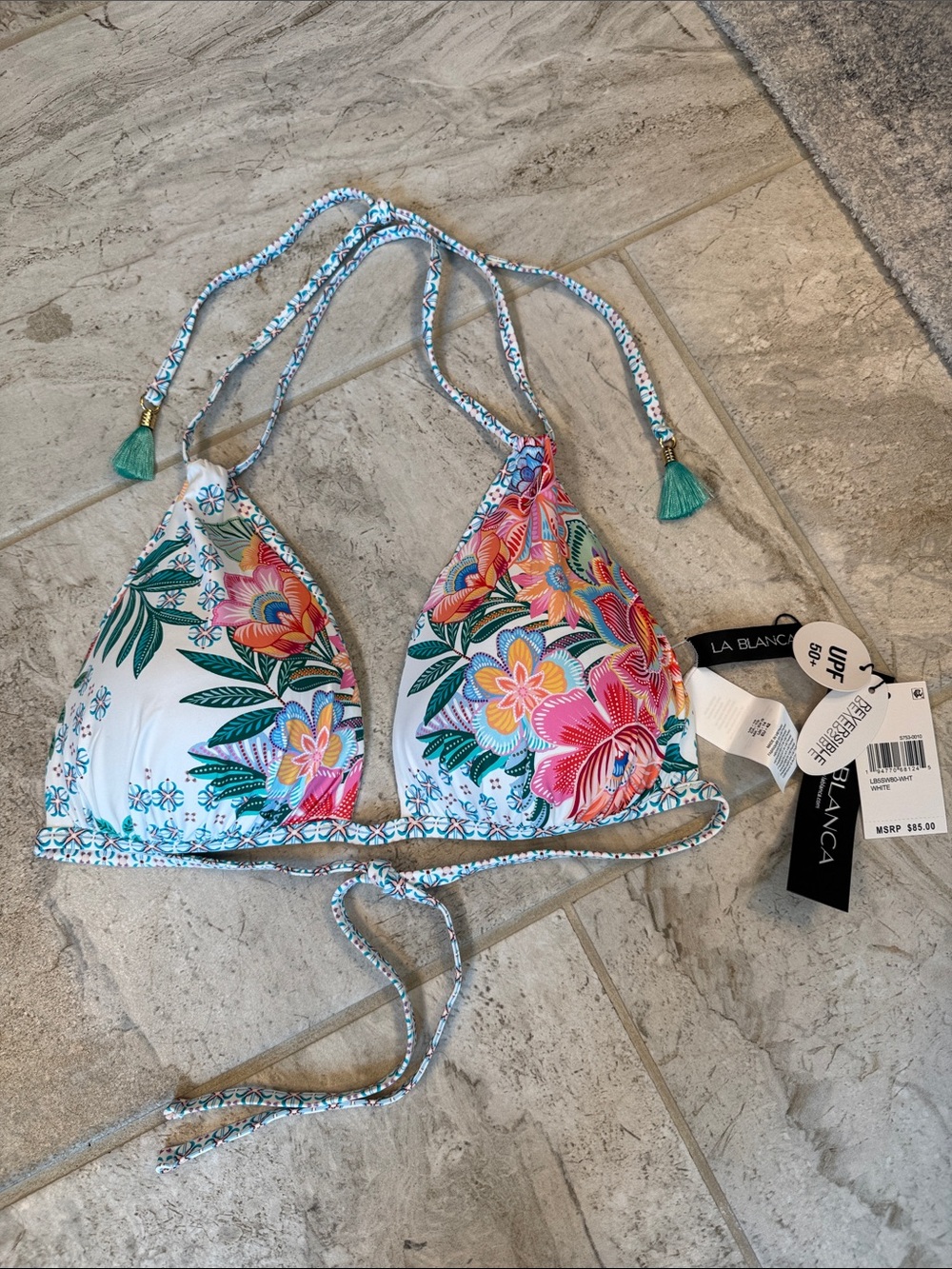 La Blanca NWT swimwear reversible bikini top beach summer vacation resort
